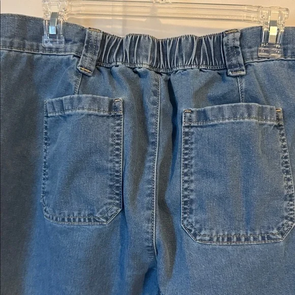 Old Navy OG Chino Pants Womens Large High Rise Ankle Casual Elastic Waist Denim - Picture 7 of 11